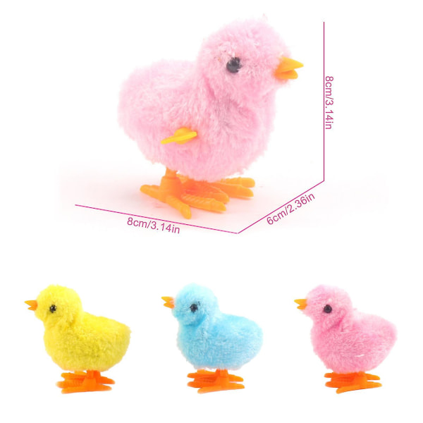Jumping Chick Wind Up Toys Nyhet Chicken Hopping Windup Toy Pink