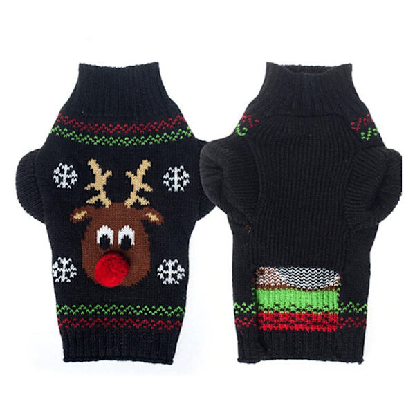 Overfrakker til hunde, Hunde Vintertrøje Julemønster Sweater Vinterstrikket frakke Kæledyrstøj Modetrøje Hunde Gif