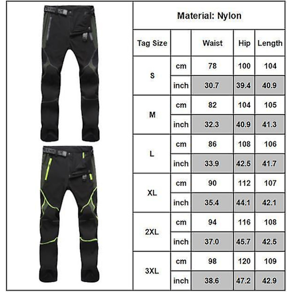 Herre Colorblock Vandrebukser med Zip-bukser Army Green M