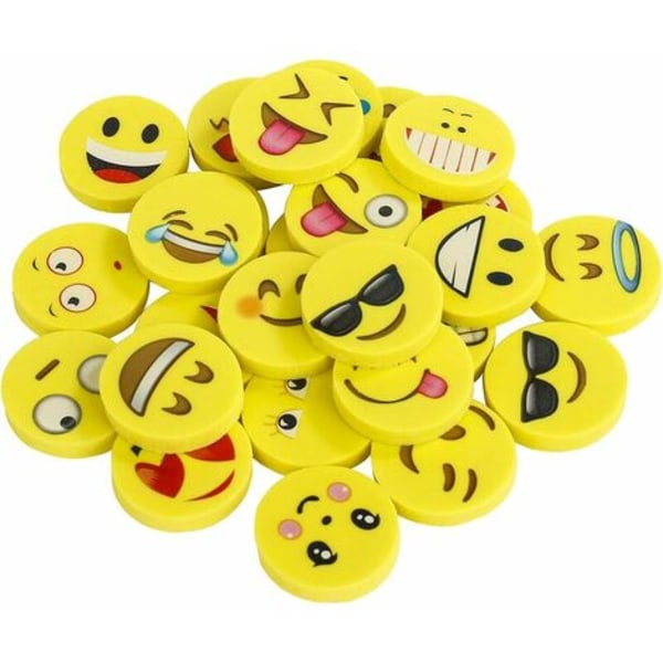 Novelty Erasers 144 bitar Emoji Rubbers Söta presenter till födelsedag Barnens dag Festival nyår jul, gul