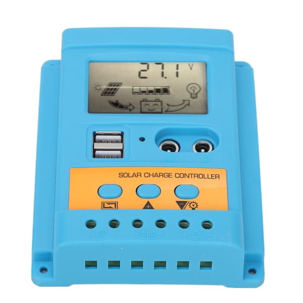 Solcellsladdningsregulator 12V 24V Automatisk Identifiering 2 USB-portar LCD-display Hög Effektivitet för Förseglade Batterier 50A