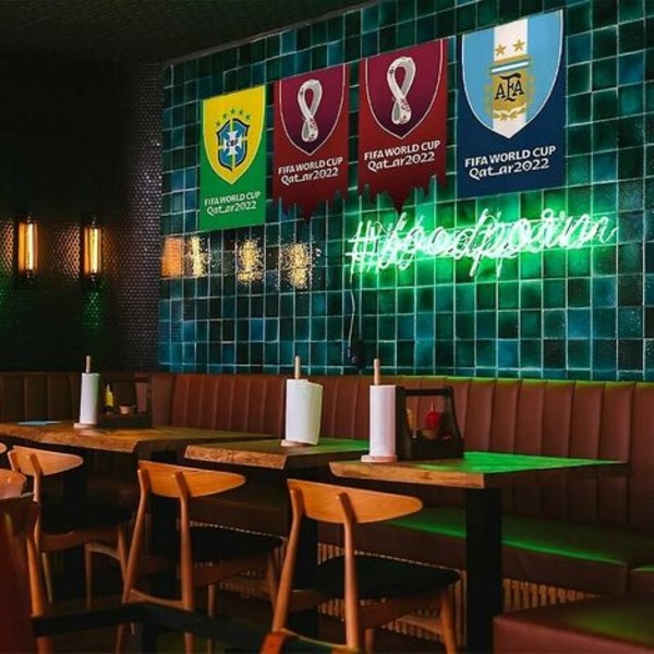 Pieces, 2022 World Cup Qatar Emblem Flag Hængende Flag Bar Dekoration