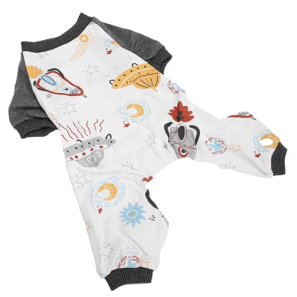 Hunde hvalp strikket jumpsuit pyjamas blød polyester rummønster forår efterår
