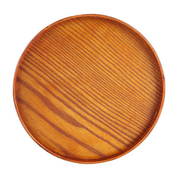 Serveringsbakke i naturtræ - Rund 24 cm