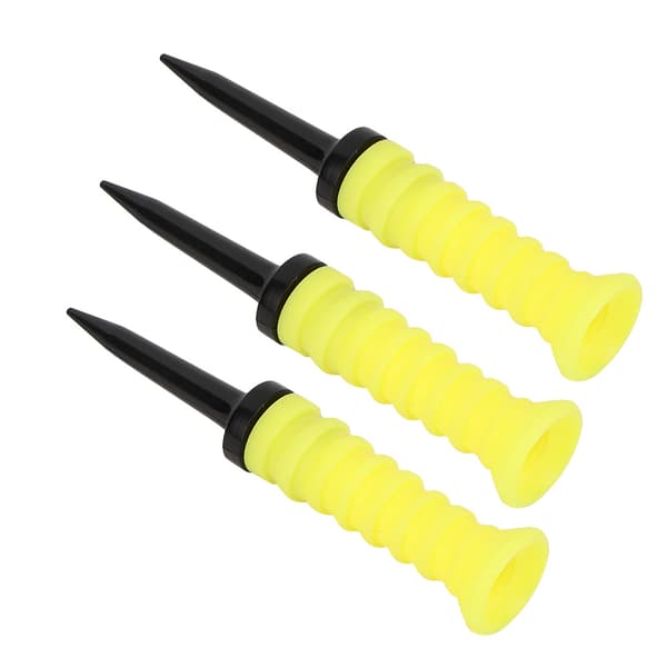 3 st 83 mm gula elastiska golftees med gummikulahållare för golfträning