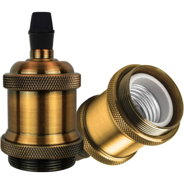 4st retro lamphållare Antik aluminium lamphållare (gyllen brons)