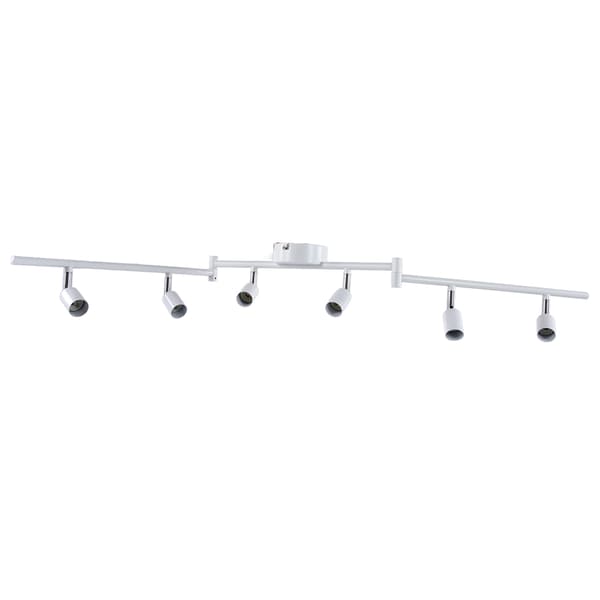Roterbart spotlight-hode 6-veis taklampe GU10-sokkel 85-265V hvit