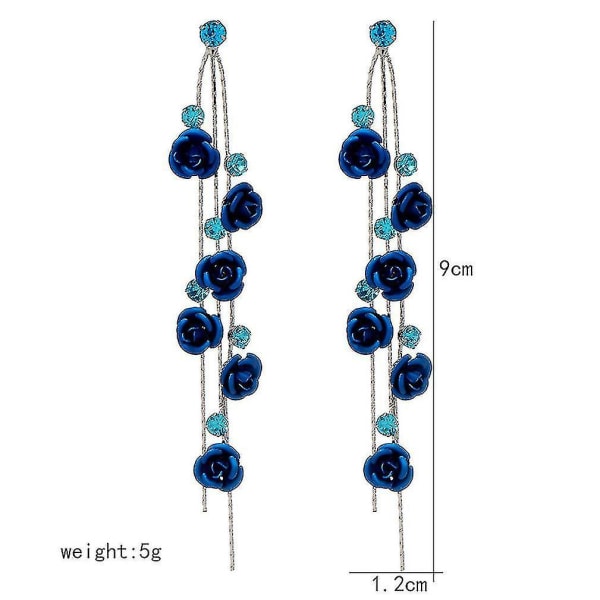 korvakorut Flower Blue Alloy Ear Studs For Wedding