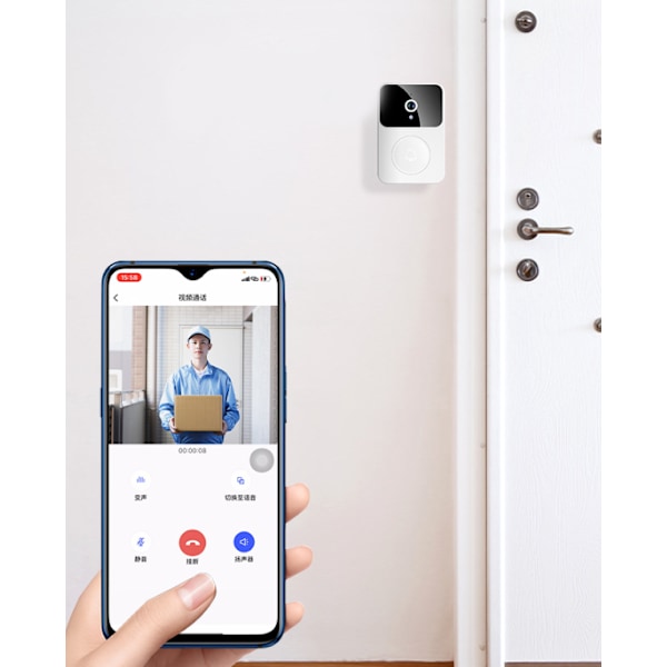 Smart videodørklokke Magisk stemmeskifter Videofjernbetjening HD Night Vision Auto-app-deling Snapshot Cloud Storage