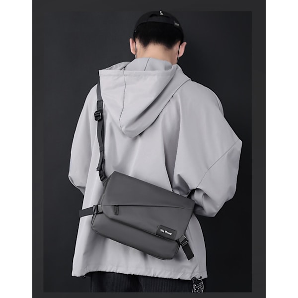 Messenger Bag - Vogue-olkalaukku, jossa on useita taskuja - täydellinen työhön tai kouluun, harmaa)