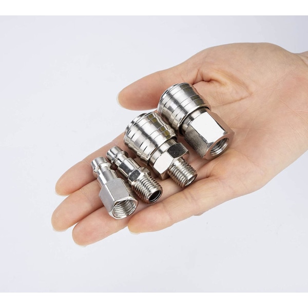 Kompressorkoppling 1/4&quot; Bsp Snabbkoppling Tryckluftskopplingar För Kompressorslang Pneumatisk koppling Hane Hona 10 Styck