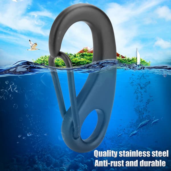 316 Rustfrit Stål Snap Hook Clip Bolt Kit 50MM Sort Dykningstilbehør