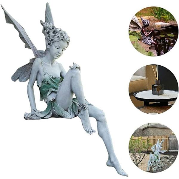 Hartsprydnad Dekorativ trädgårdsprydnad Fairy Staty Trädgårdsprydnad 18cm hög Fairy Figurine Resin Hantverk Dekoration f