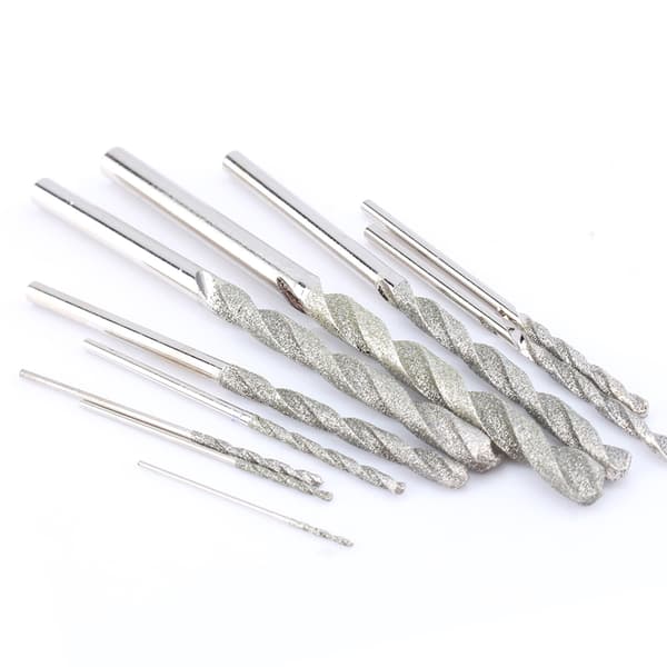 Diamantbelagt Borr Set för Glas Kakel Sten 10st 0.8-4.0mm