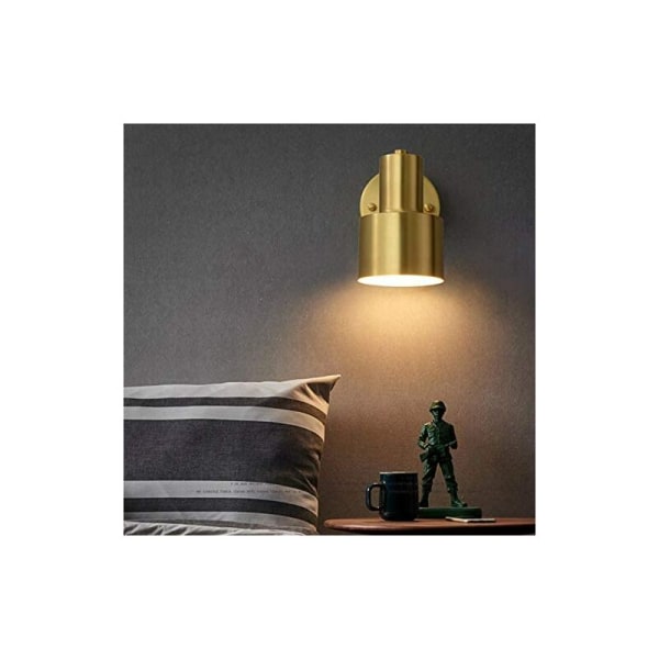 Stor diameter 12,5 cm med varmt ljus LED-lampa kopparfärg kreativt vardagsrum säng dekoration atmosfär vägglampa