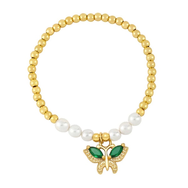 Armbånd Vintage Zircon Butterfly Fashion smykker Ac10760 Green