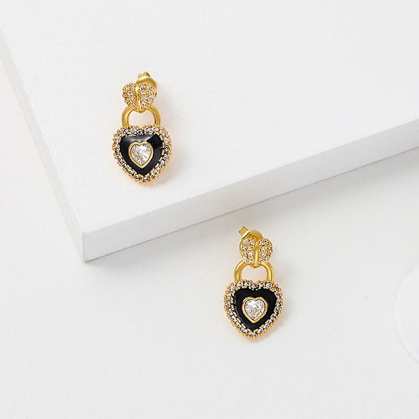 Örhänge Heart Stud Metallic Element Modesmycken Ac7190