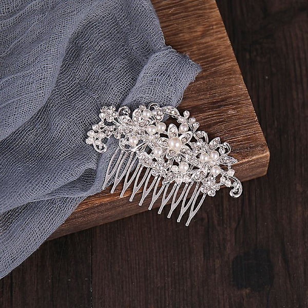 Pearl Flower hiusklipsit metalliseos hiusmuotoilu sivukampa morsiamen hiuskappaleet hiustarvikkeet naisille