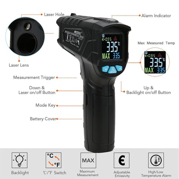 Bærbar infrarød temperaturmåler - IR01B industriel termometer