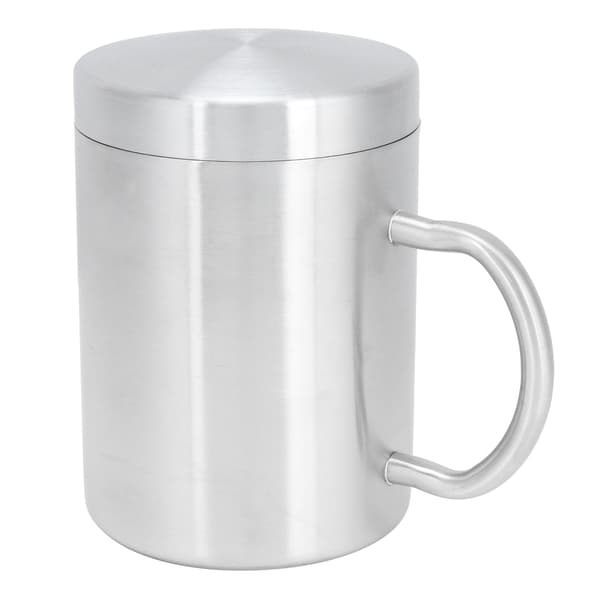 Rostfri Dubbelväggig Isolerad Stålmugg Handtag Lock 400ml Ölmugg Hemsommar