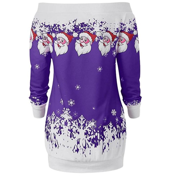 Langærmet Santa One Shoulder Sweatshirt, lilla, størrelse XL