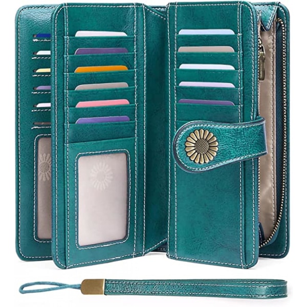 Plånböcker för kvinnor Kreditkortshållare i läder med RFID-blockering Armband med stor kapacitet A916-192 Q