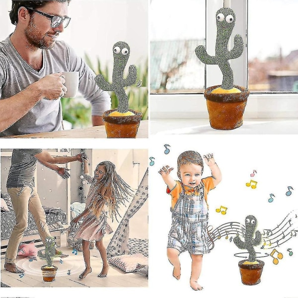 Dansande kaktusleksak, pratar Repetera Sjunger Sunny Cactus Toy(120 sånger)