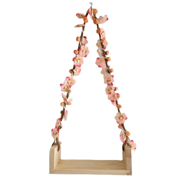 Fotografi rekvisita svängbräda fotostudio foto rekvisita trä baby fullmåne barn fotofotografering (F-11 kaffefärg med blomremsor),