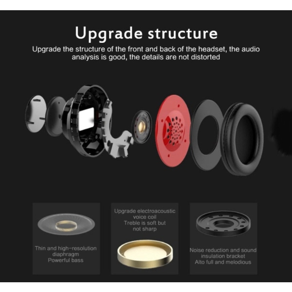 Andningsljus bluetooth headset (ren svart)