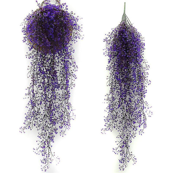 kunstige falske vinranker hængende blomsterplante Home Garden Decor 1PC Purple