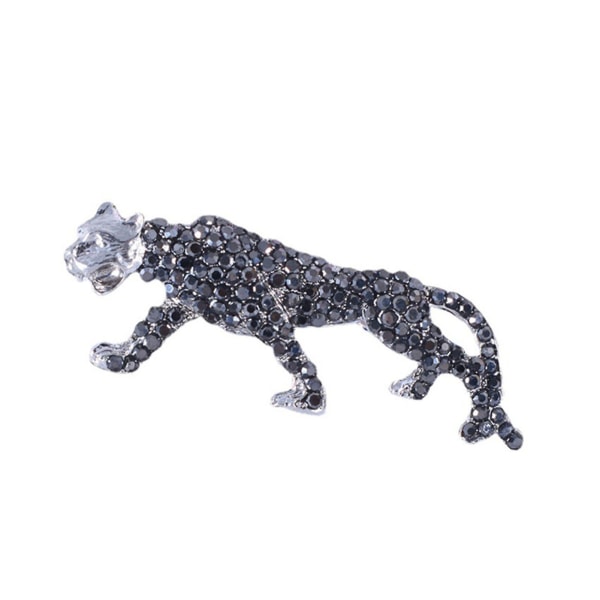 Glitrende Rhinestone Leopard Brocher Til Kvinder Mænd Luksustøj Tilbehør Festbroche Silver