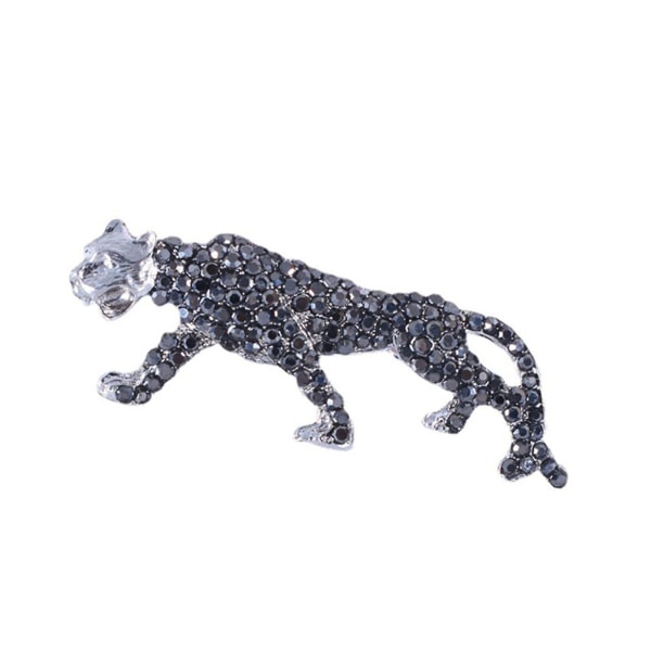 Glittrande Rhinestone Leopard Broscher För Kvinnor Män Lyxkläder Tillbehör Fest Brosch Silver