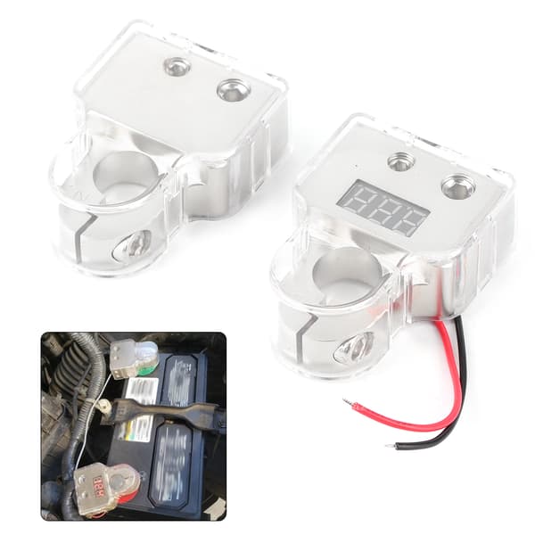 0 4 8 AWG Batterikontakter med Voltmeter Bil RV Marinbåtklämma