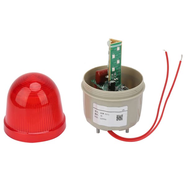 Snabb Röd LED Varningslampa 75mm Diameter 220VAC Stroboskopsignal