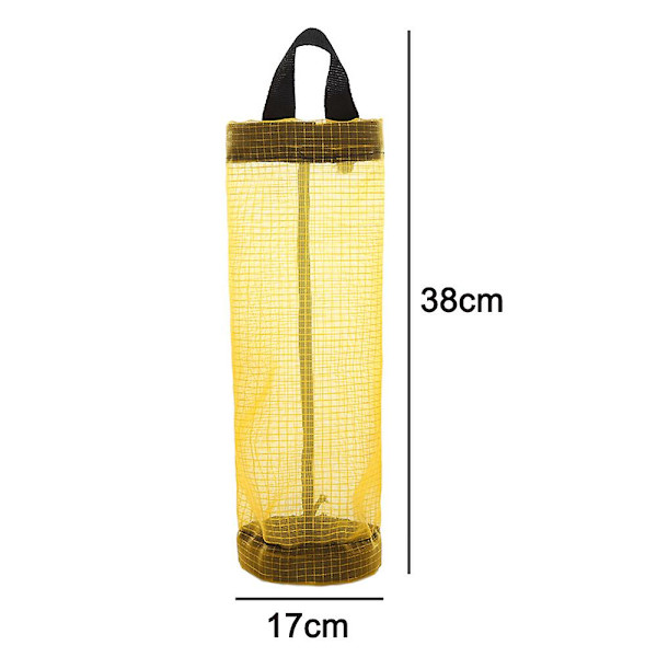 2 st Plastpåshållare, dispensrar, soppåshållare Återvinningsbehållare Mesh förvaringsautomater Hängande mesh nätsoppåse Organisera Yellow