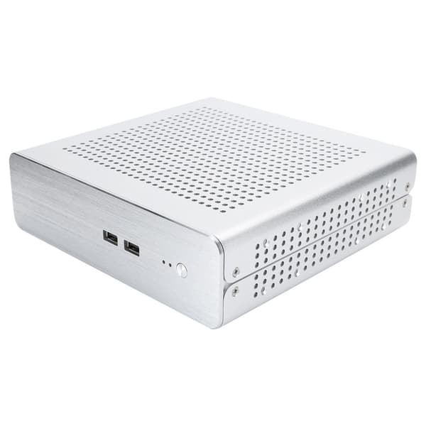 G60S HTPC Aluminium Mini ITX-chassi DC ATX Strömförsörjning Silver USB 2.0