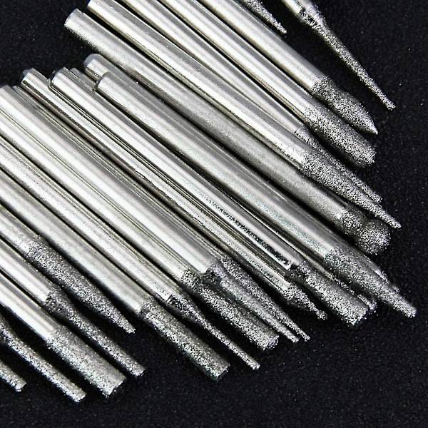 90 stk diamantbor 3 mm skaft 120 korn slibeskive Borebit Gravering Diamantudskæringsform Boreværktøj Filering Polish Afgratning Til Glassten