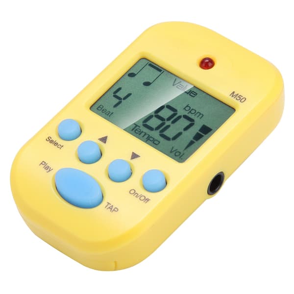 Meideal M50 Mini LCD Digital Metronom Gitarr Musiktillbehör Gul med Batteri