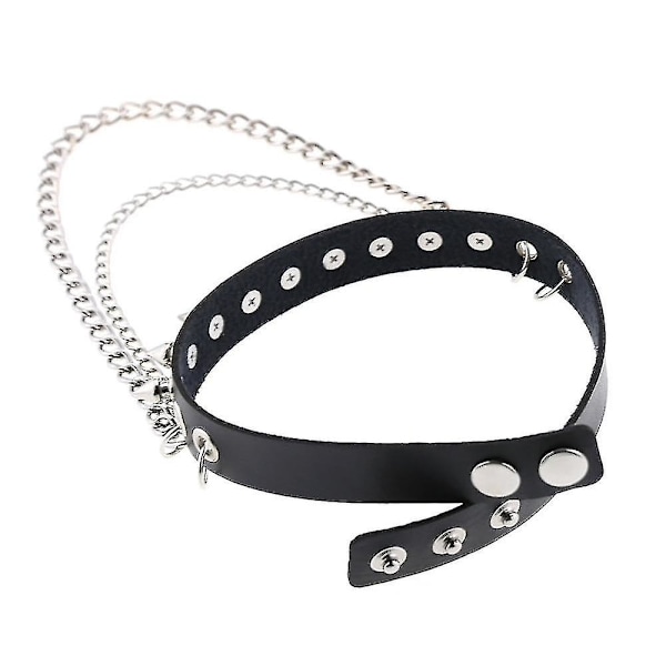 Spike Choker Halsband Goth Collar Chain Punk Choker Kvinnor Män Svart Läder Chocker Coola gotiska smycken grey