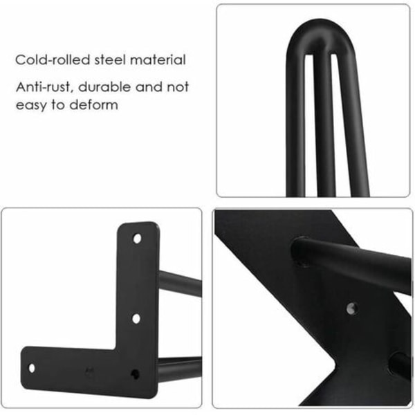 Set med 4 bordsben 10 cm gör-det-själv möbelben för matbord lågt skrivbord svart + benskydd och skruvar