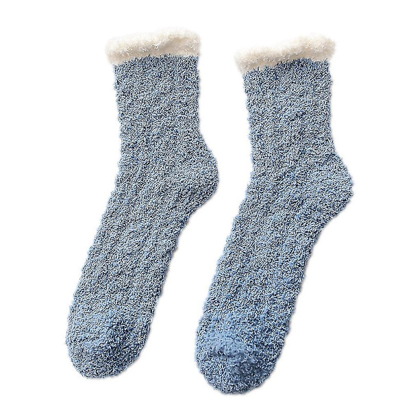 Varme, bløde sovesokker til kvinder, bløde, skridsikre vintersokker Navy Blue 1 Pair