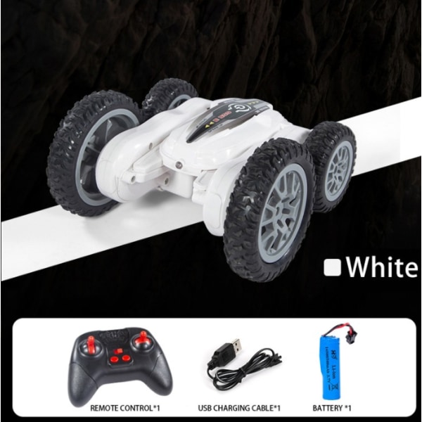 Yksi kaukosäädin Butterfly Stunt Car Electric Toy Car - valkoinen