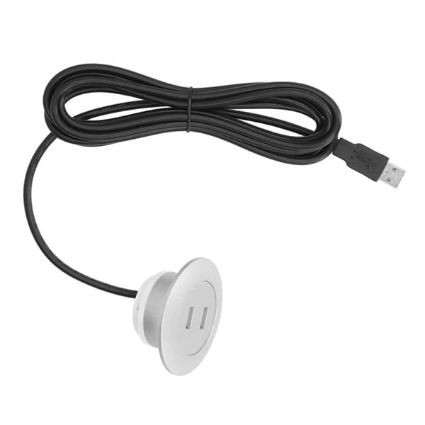 Infälld Dubbel USB-Laddningsuttag Silver Hemmabruk