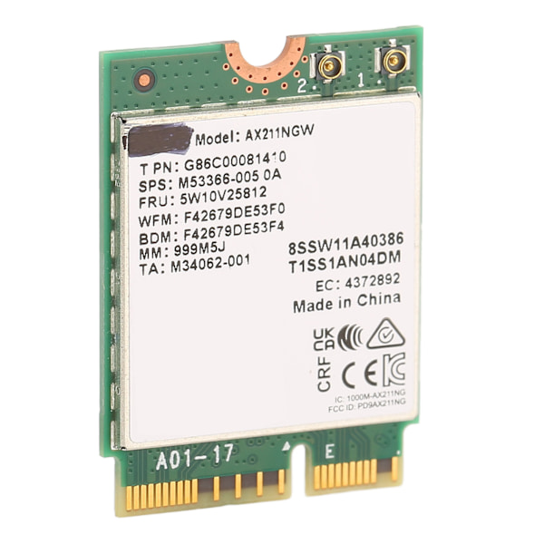 Intel AX211NGW M2 Key E WiFi 6E Bluetooth 5 2 Trådløst Adapterkort til Windows 10