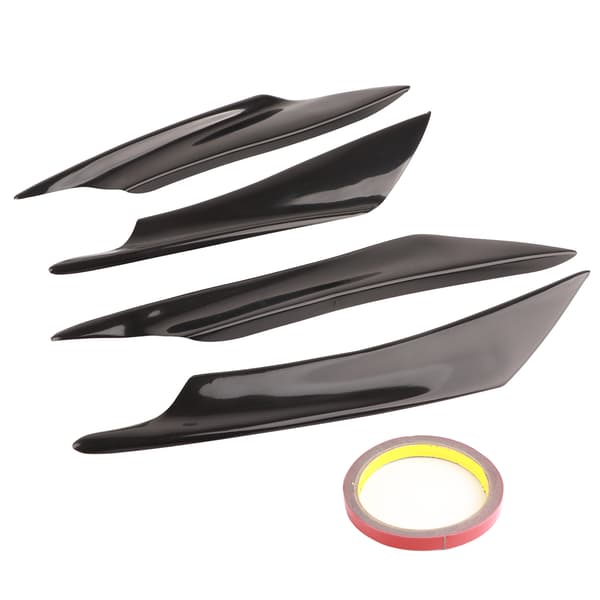 4 stk. Universelle Sorte Bilkarosseri Spoiler Forreste Bumper Lip Splitter Fin Trim