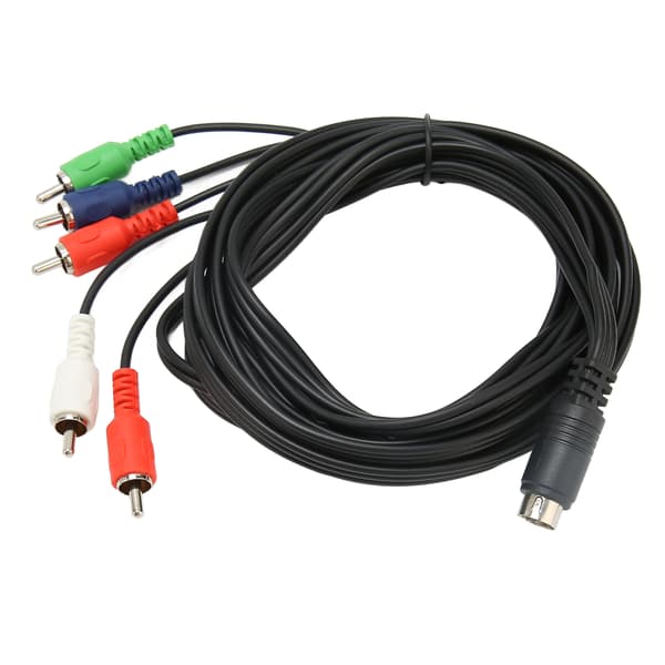 Mini 10 Pin DIN til 5 RCA AV Kabel Rød Grøn Blå Rød Hvid til TV