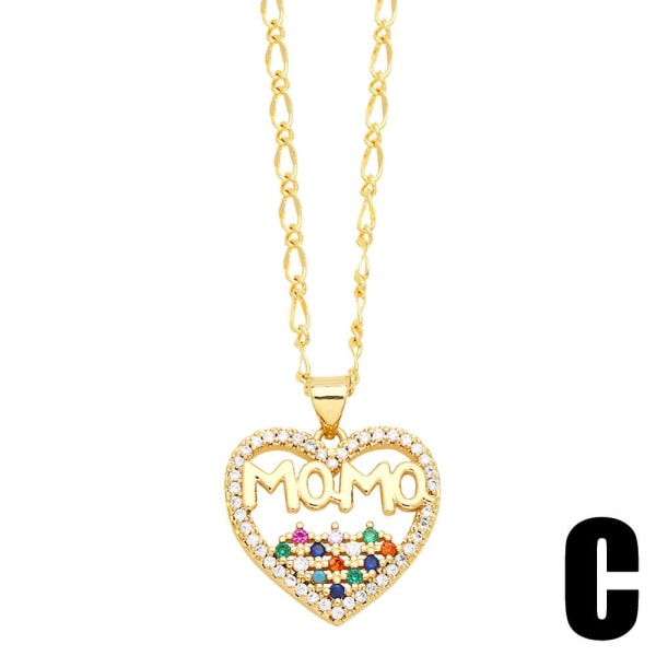 Halsband present till mamma Zircon Mama Heart Stud Modesmycken Ac8441 B