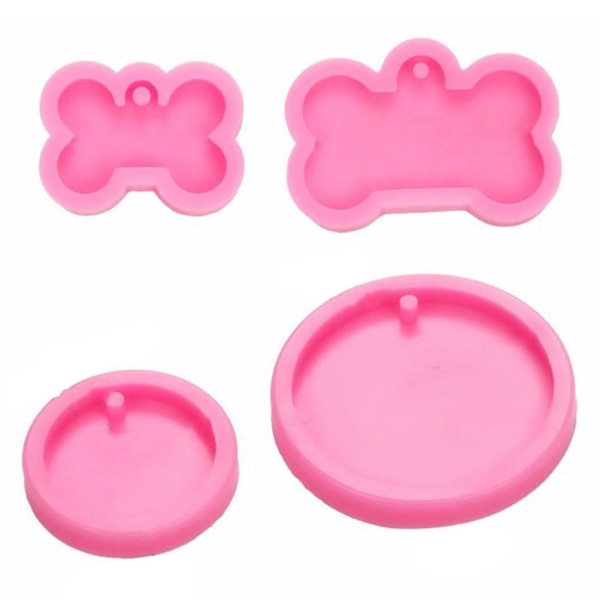 4kpl Diy Dog Tag Mold Bone Keychain Mold Avaimenperän molds