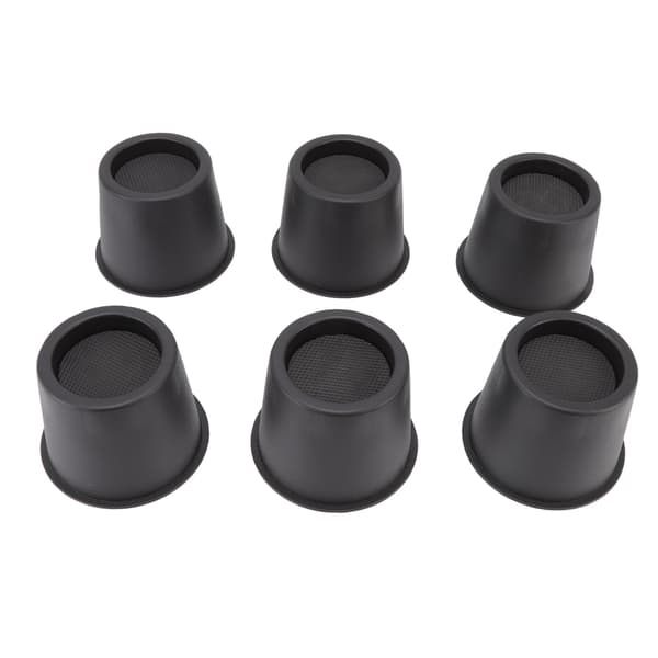 6 Pak Anti Vibrations Sofa Fødder Møbel Riser Pads til Bord Skab Seng 3in Sort Rund