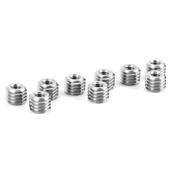 10 stk. M4x0,7 til M8x1,25 Gevind 6 mm Reduktionsmøtrik Rustfrit stål til flydampsturbiner